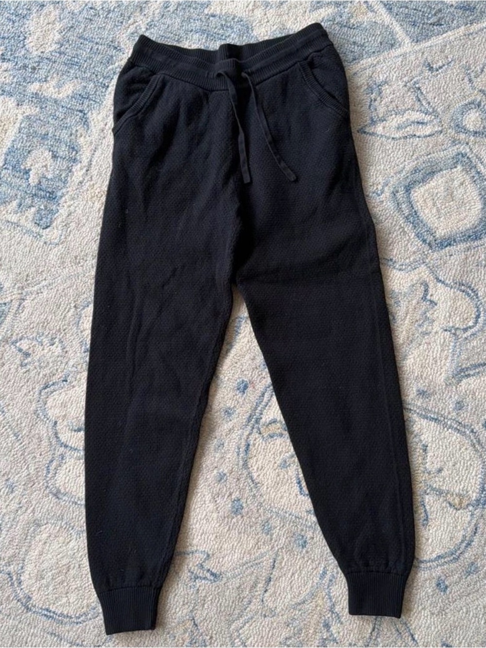 Tommy John Black Knit Jogger Sweatpants